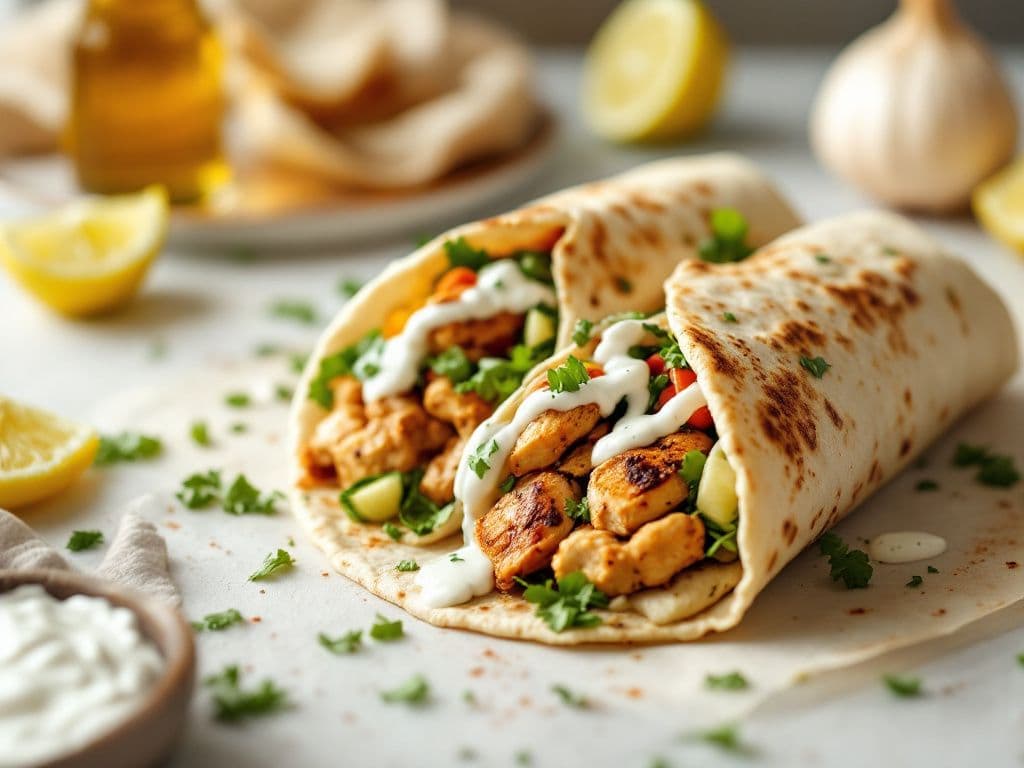 Spiced Chicken Shawarma Wraps