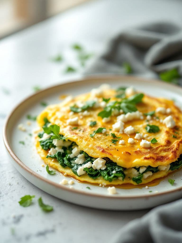 Savory Spinach and Feta Omelette