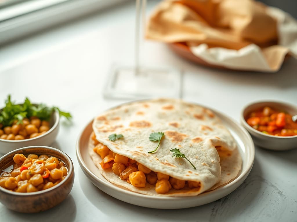 Flavorful Curry Chickpea and Potato Roti