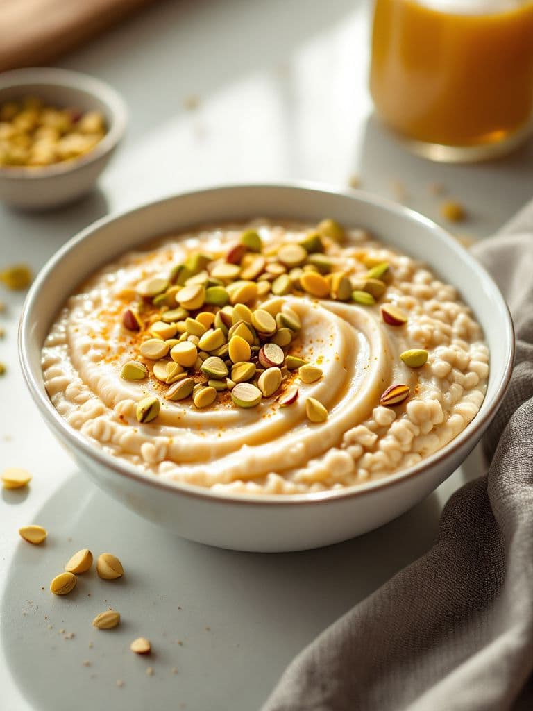 Cardamom and Pistachio Oatmeal Bowl