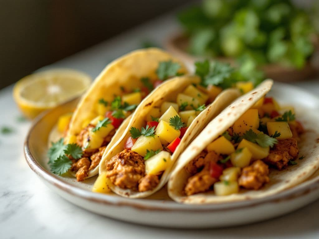 Jerk Chicken Tacos with Pineapple Salsa