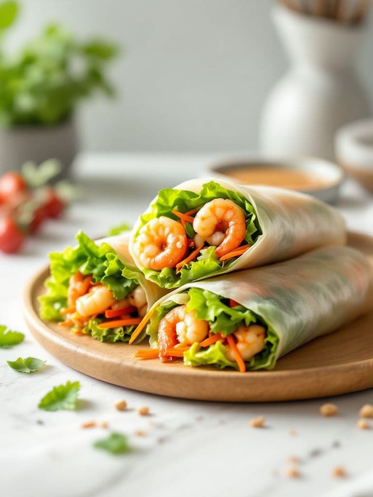 Vietnamese Summer Rolls with Peanut Dip