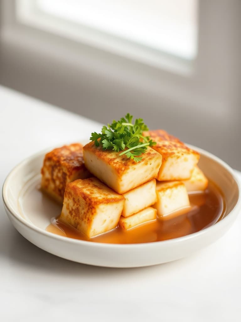 Crispy Agedashi Tofu with Dashi Broth