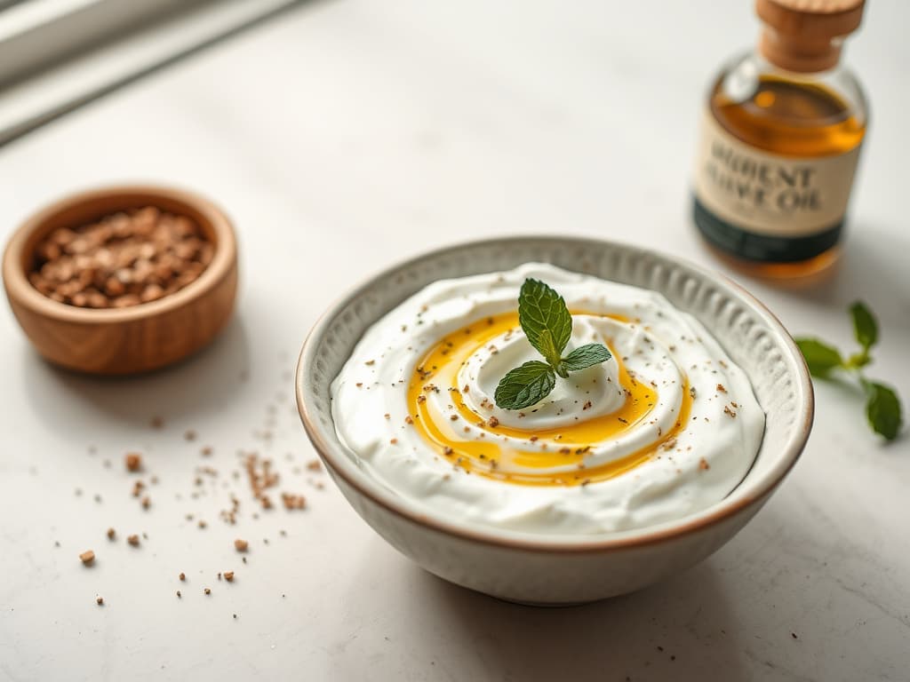 Creamy Labneh with Za'atar and Olive Oil