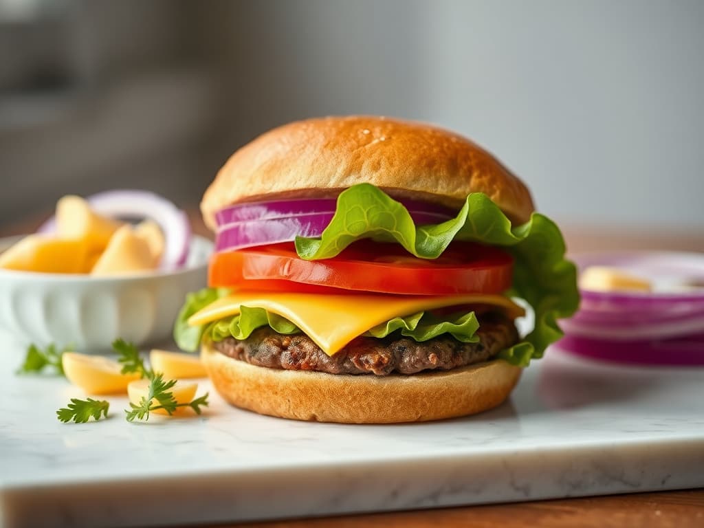 Classic Dairy-Free Low-Carb Cheeseburger