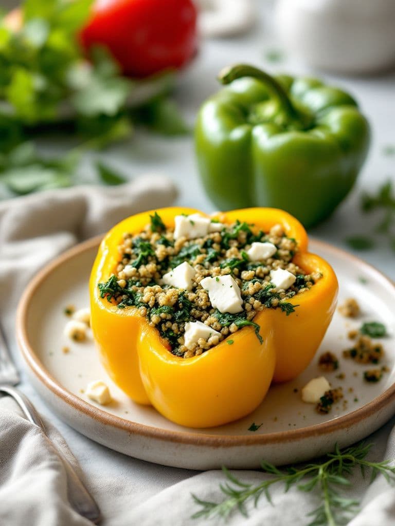 Spinach and Feta Stuffed Peppers
