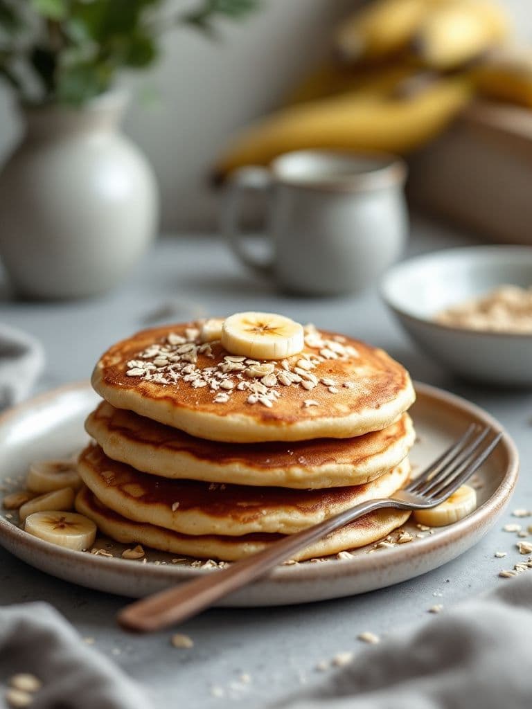 Banana Oatmeal Pancakes