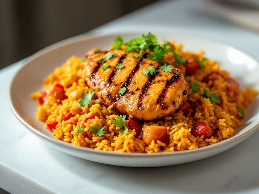 Jollof Rice with Grilled Chicken