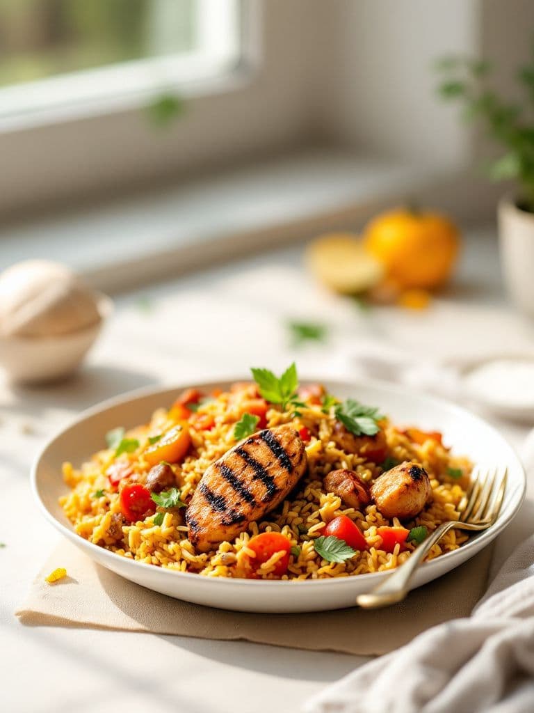 Jollof Rice with Grilled Chicken