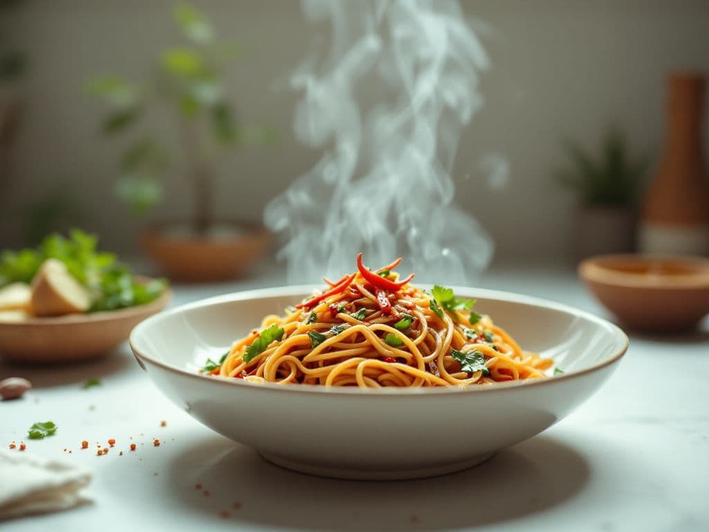 Szechuan Spicy Garlic Noodles