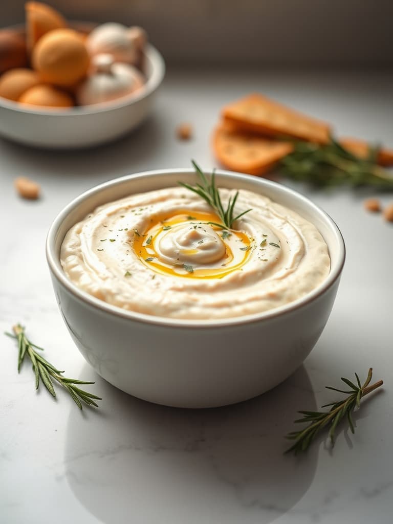 Creamy White Bean Dip with Rosemary and Garlic