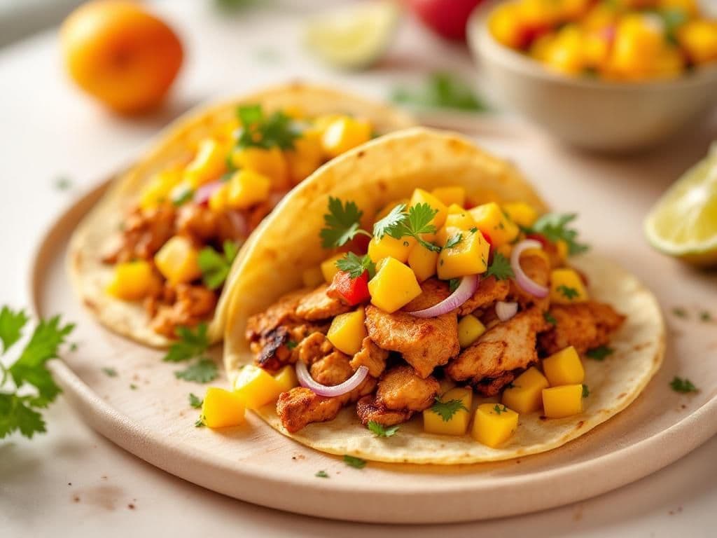 Spicy Chicken Tacos with Mango Salsa