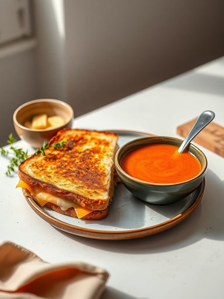 Ultimate Grilled Cheese and Creamy Tomato Soup