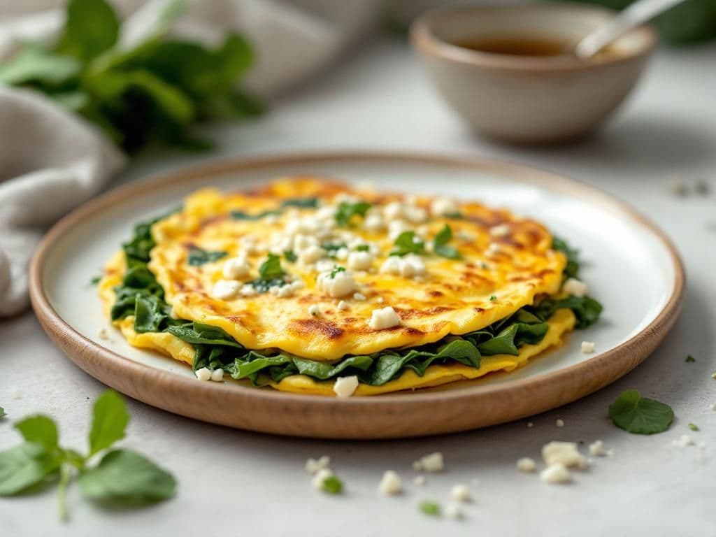 Savory Spinach and Feta Omelette