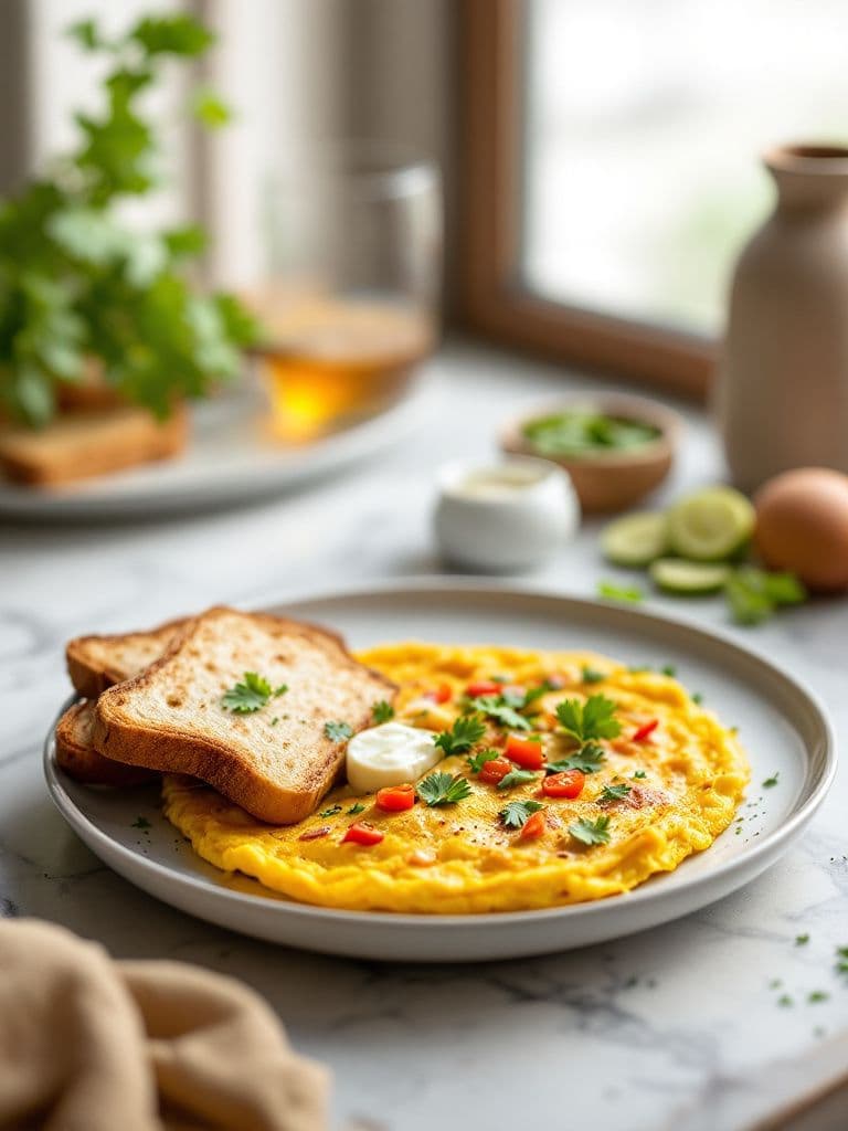 Masala Omelette with Toast