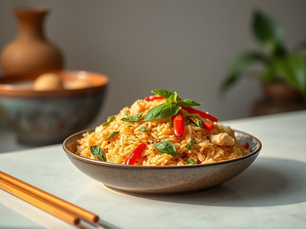 Flavorful Thai Basil Fried Rice (Khao Pad Krapow)