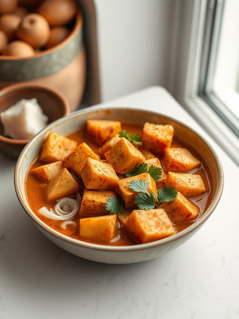 Vegan Massaman Curry with Tofu and Vegetables