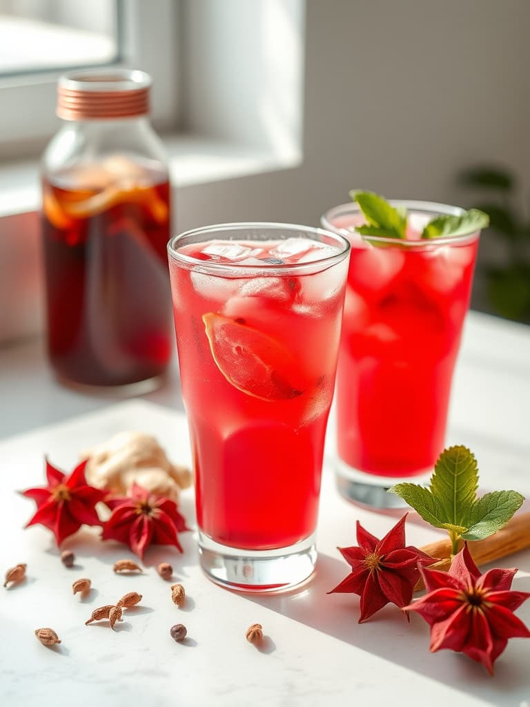Sparkling Refreshing Sorrel Drink (Hibiscus Tea)