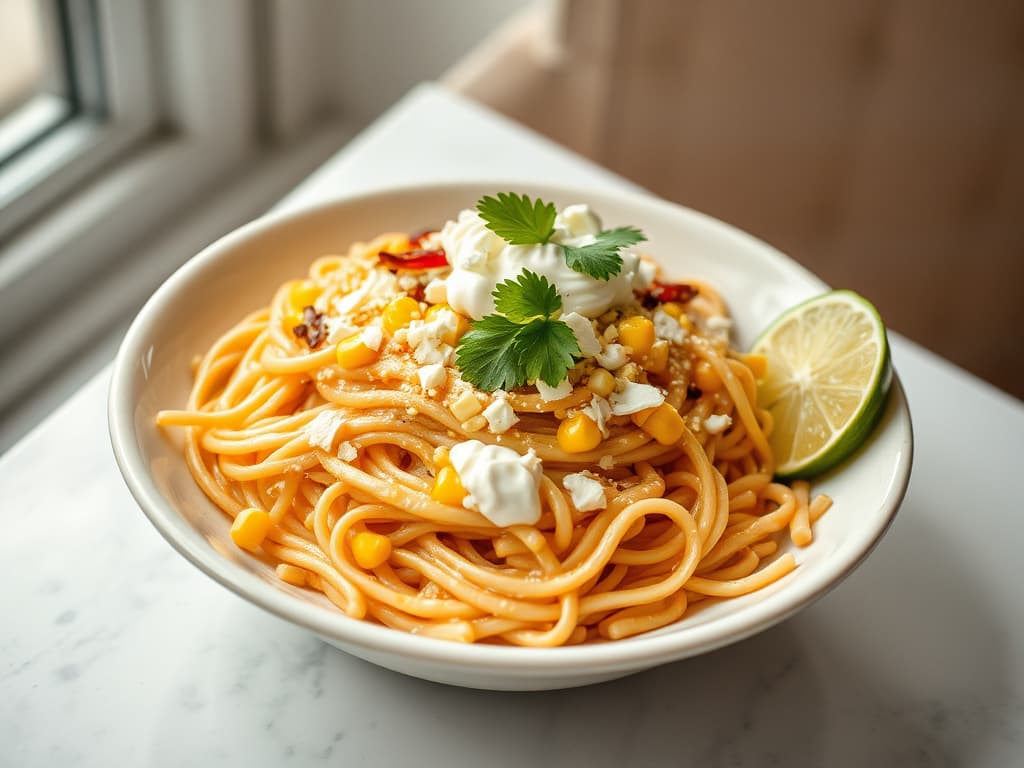 Mexican Street Corn Udon Noodles