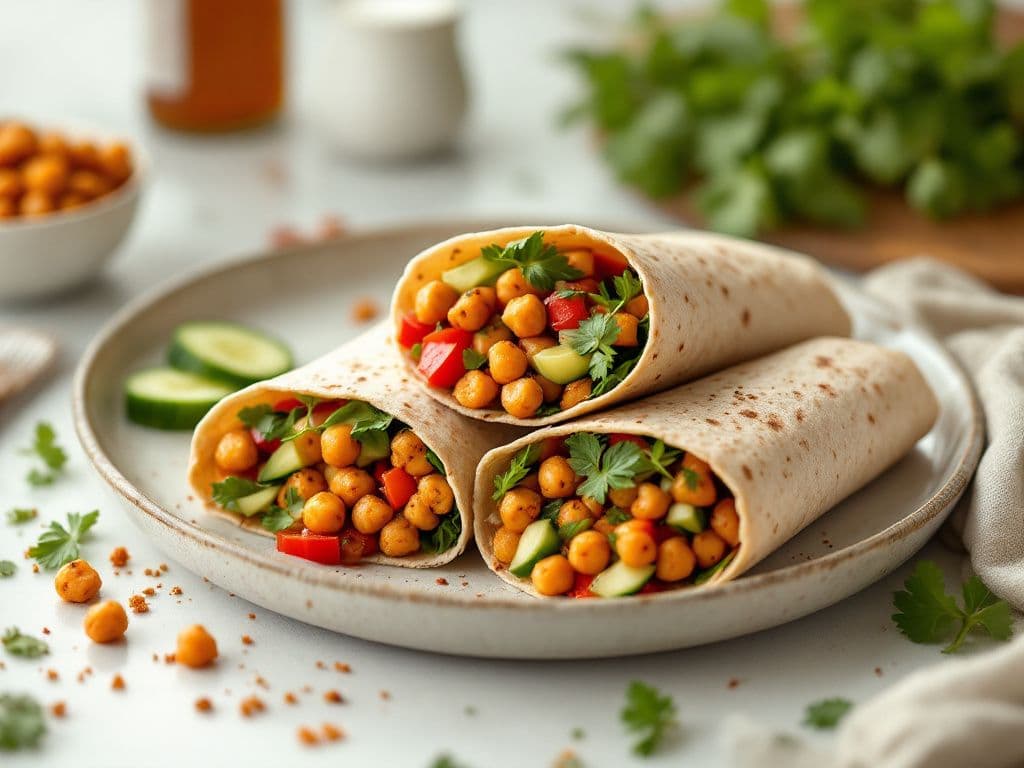 Spicy Chickpea Shawarma Wraps