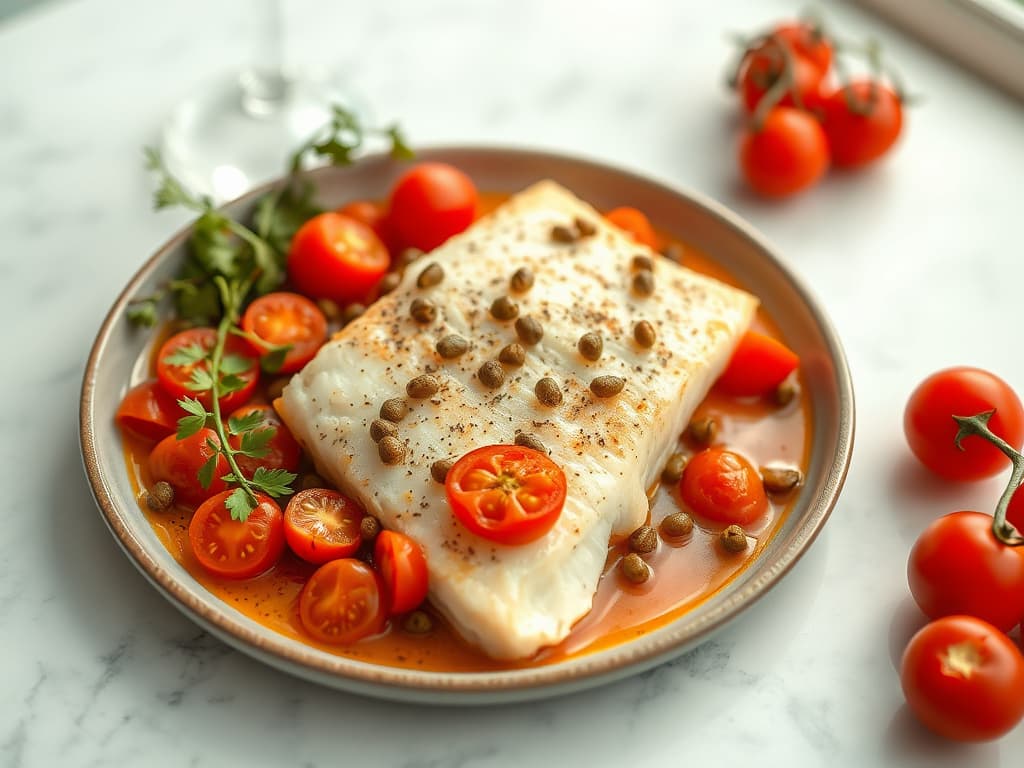Mediterranean White Fish with Capers and Tomatoes