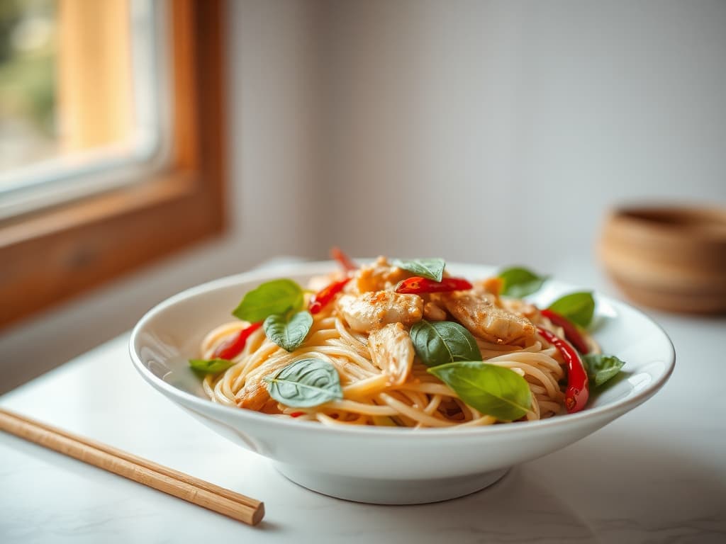 Thai Chicken Basil Noodles (Pad Krapow Kway Teow)