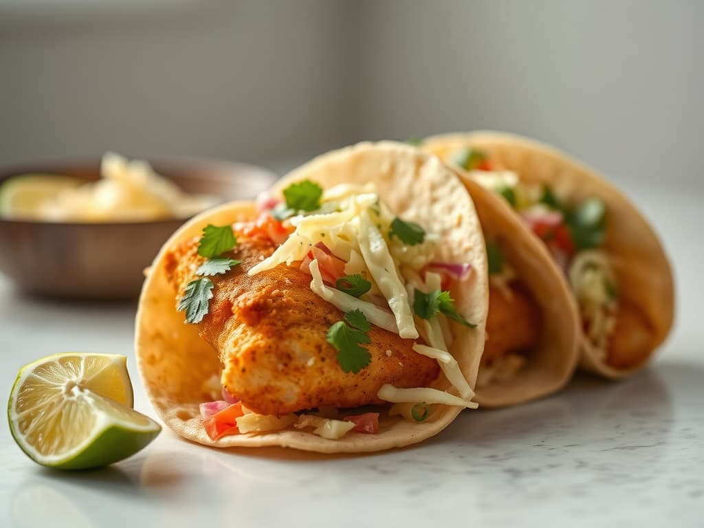 Baja Fish Tacos with Creamy Slaw