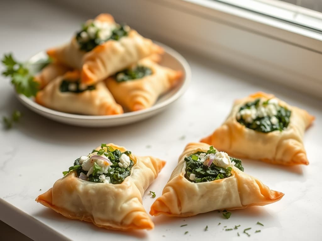 Spanakopita Triangles (Spinach and Feta Pastries)