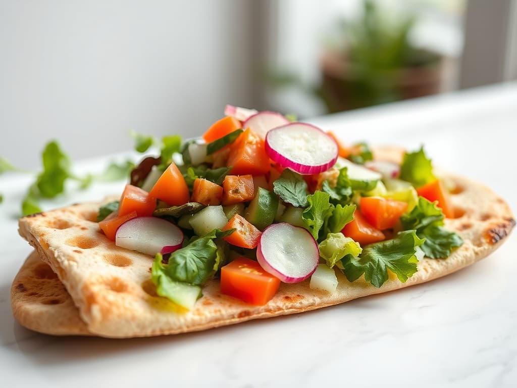 Vibrant Fattoush Salad with Toasted Pita