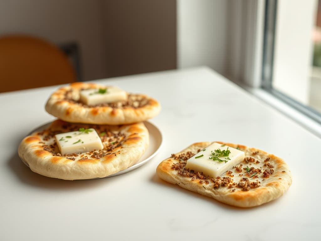 Za'atar & Cheese Manakish (Lebanese Flatbread)