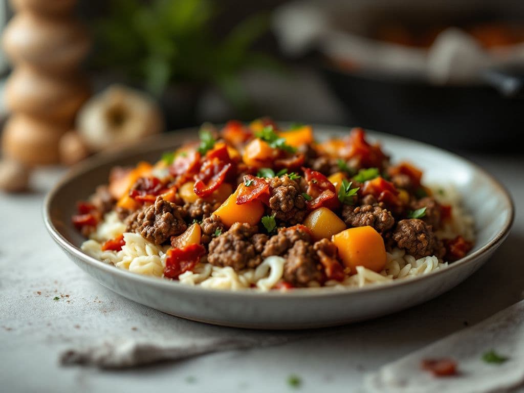 Quick Beef and Bacon Skillet