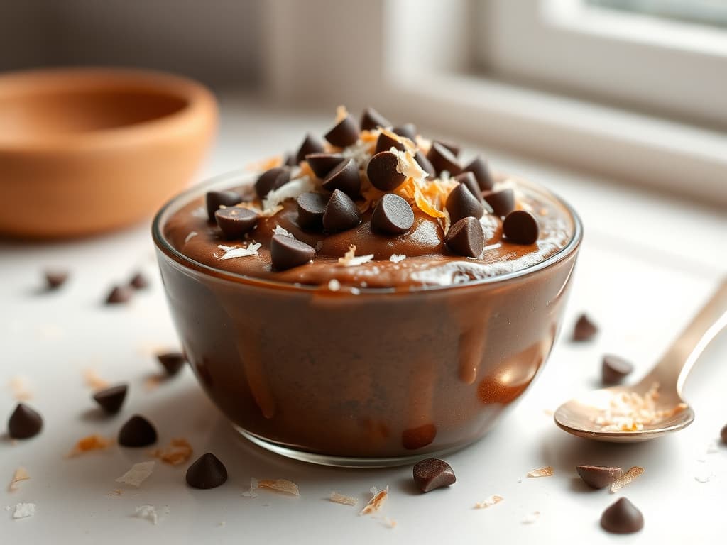 Mexican Chocolate Chili Pudding with Toasted Coconut
