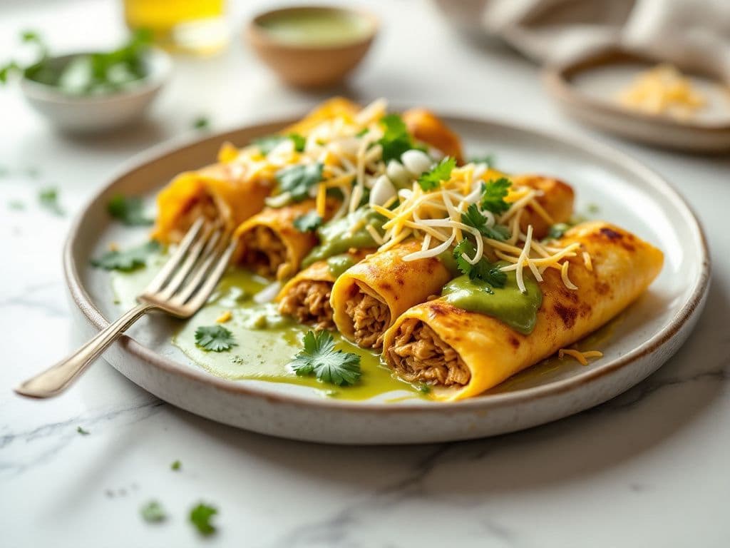 Chicken Enchiladas with Green Sauce