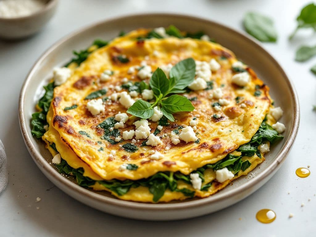 Savory Spinach and Feta Omelette