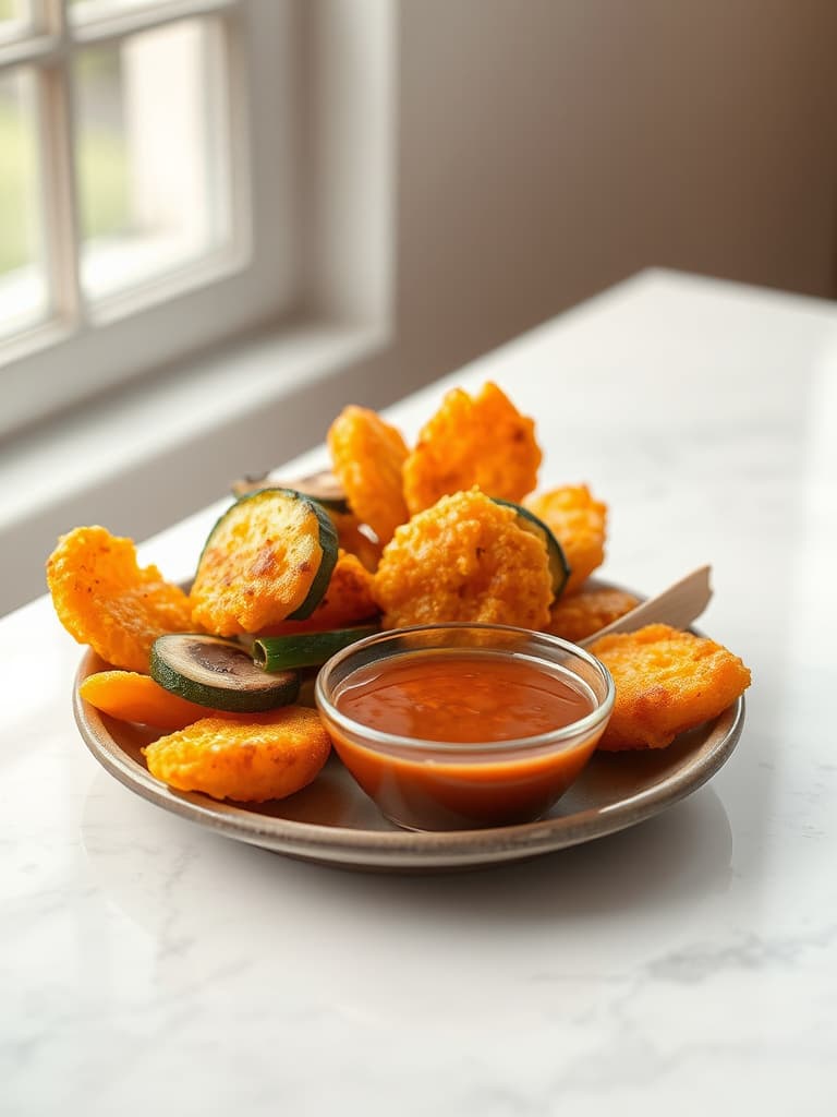 Light Vegetable Tempura with Dipping Sauce