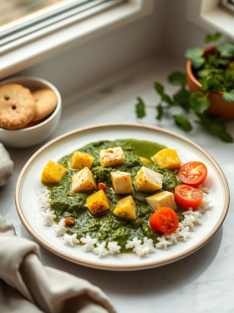Homestyle Palak Paneer (Spinach and Cottage Cheese)