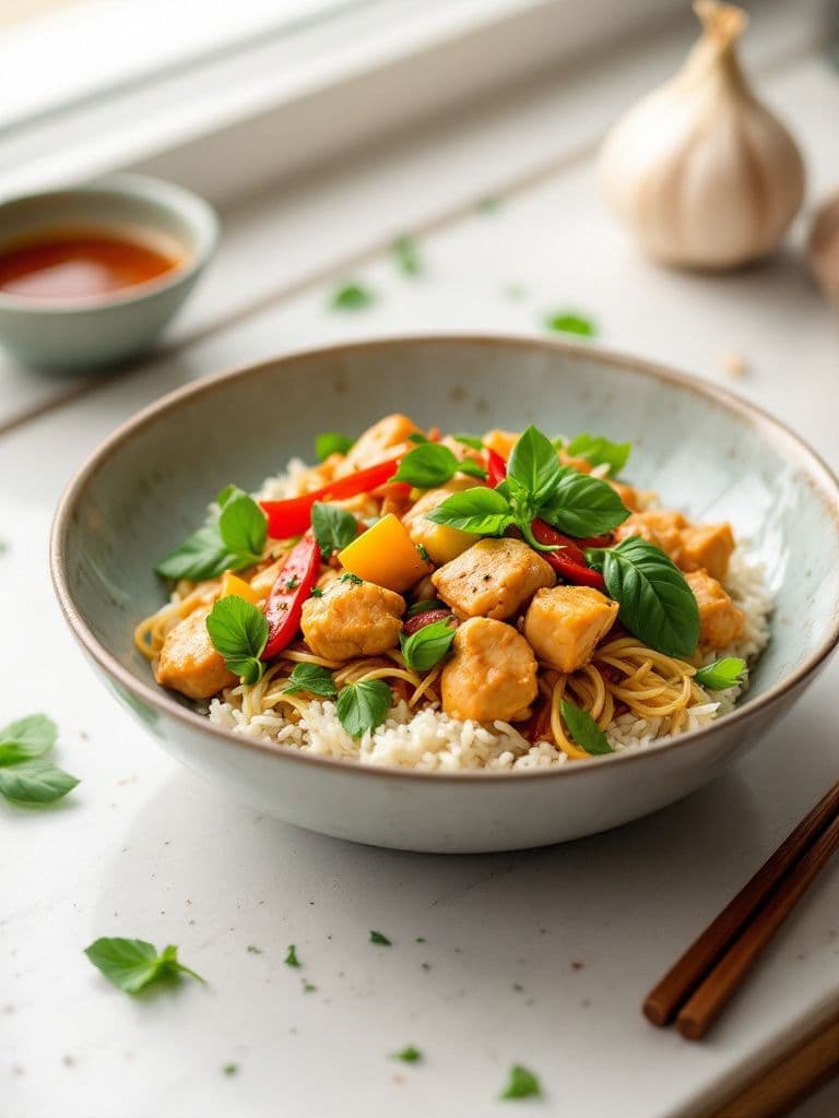 Spicy Thai Basil Chicken Stir-Fry