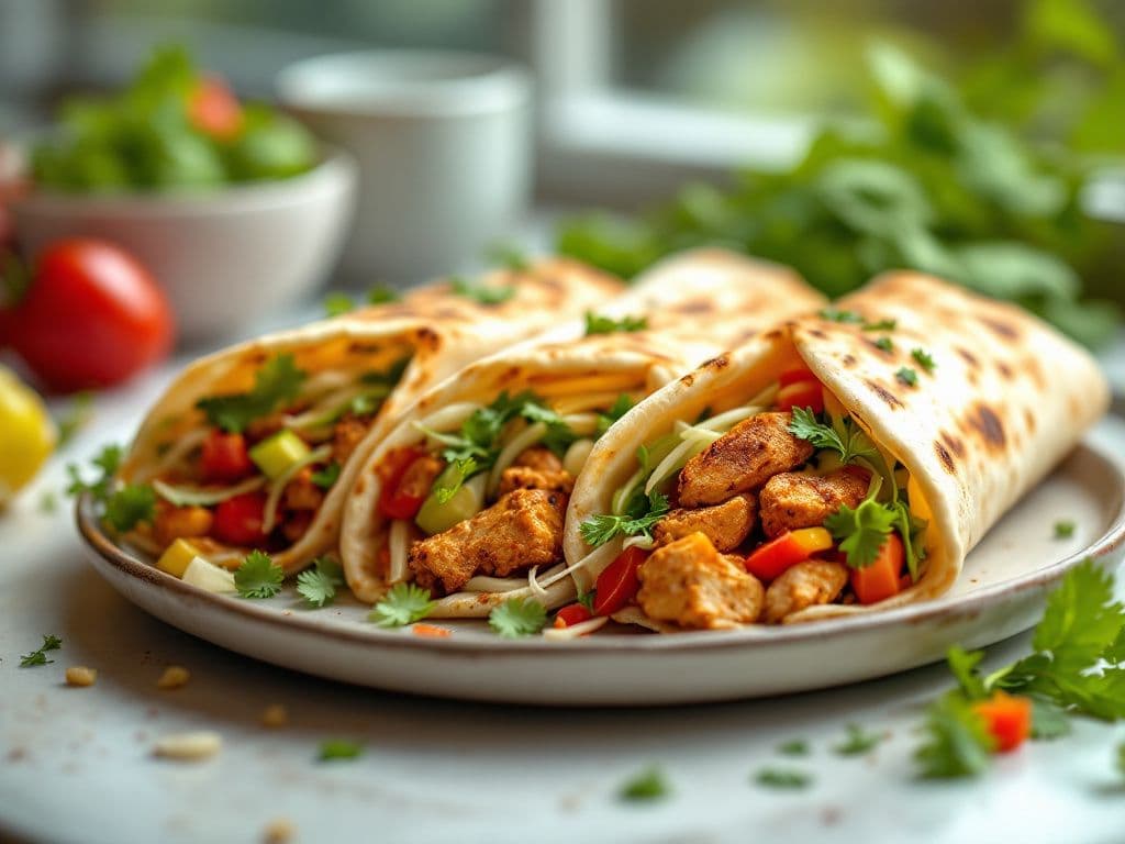 Spiced Chicken Shawarma Wraps